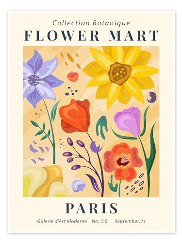 Flower Market Paris Poster von TAlex 60 x 80 cm Wandbilder Wanddeko