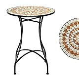 ★ Ausgezeichnete Verarbeitung ★ Die Mosaiktischplatte ist glatt und flach, und die Kanten der Tischplatte sind mit glattem Eisen eingefasst, um die Reinigung zu erleichtern und Stöße zu vermeiden. Die Eisenrahmen des Mosaiktisches sind alle mit einer glatten, feinen Lackierung versehen.