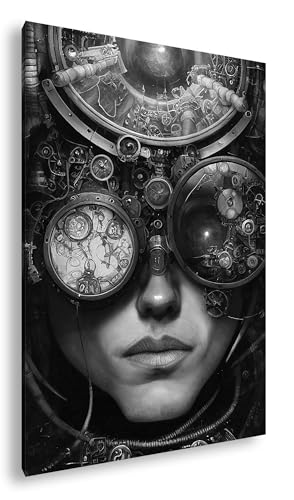 Grand cadre visage steampunk pour habiller un grand mur vide efficacement