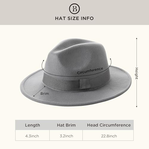 Image of BABEYOND 1920s Fedora Hat for Men Gatsby Wide Brim Fedora Hat Felt Panama Cap with Band for Women Men