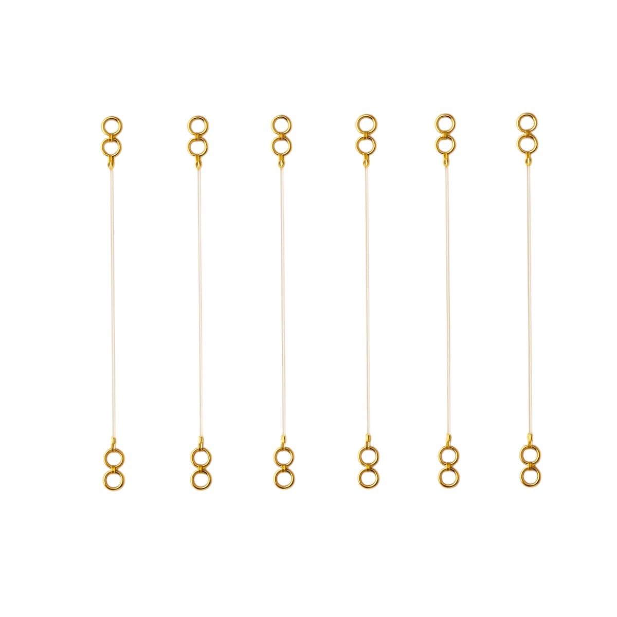 Gold Plated Invisible Transparent Stretchable Flexible And Adjustable Lightweighted Elastic Heavy Earrings Support Ear Chains For Women(Pack Of 6)