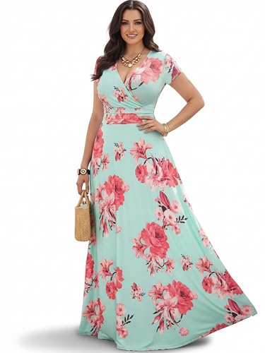 Image of KOH KOH Womens Long Modest Floor Length Flowing Summer Print Maxi Dress
