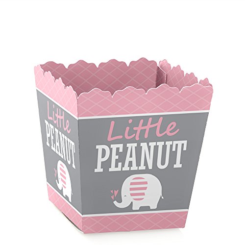 Big Dot of Happiness Pink Elephant - Party Mini Favor Boxes - Girl Baby Shower or Birthday Party Treat Candy Boxes - Set of 12