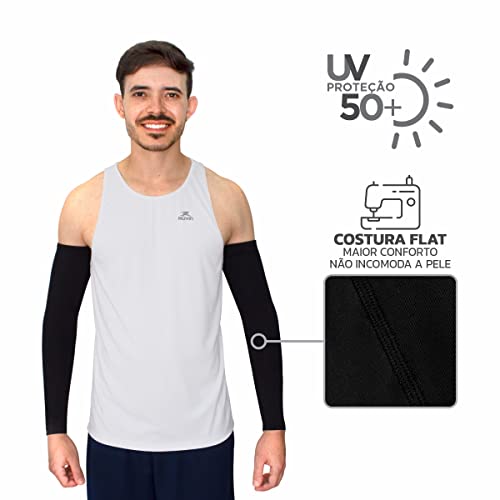 Manguito Esportivo Pro Proteção Solar UV50+ Longo Com Costura Flat e Refletivo Muvin – Par – Mangote
