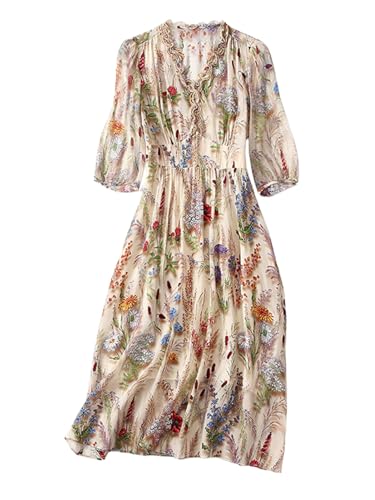 Robe trapèze en soie HangErFeng 2915 chic et élégante