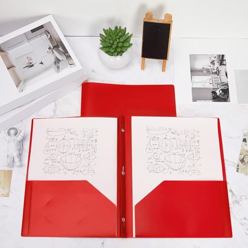 Yeaqee 400 Pcs 2 Pocket Folders with 3 Prongs Bulk, Letter Size, Red by Yeaqee - Used condition - Image 4