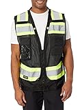 Radians Type O Class 1 Heavy Duty Surveyor Safety Vest with Zipper, black, 5x (SV59-1ZBM-5X)
