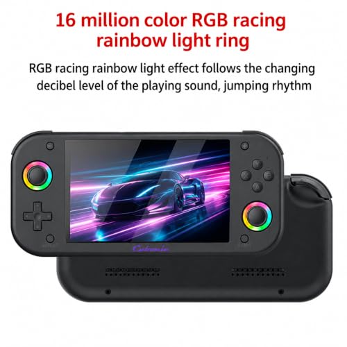 Image of Cubonic M26 Portable Gaming Console, Beige, 5.1 inch HD Display, 20000+ Preloaded Retro Games, Built-in Stereo Speakers, Expandable Storage, Classic Controls, RGB Dual Joystick, 3000mah Battery Life (VividGo M26 Black)