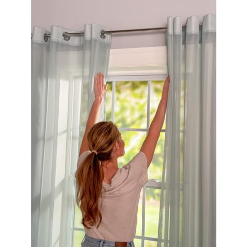 BrylaneHome BH Studio Sheer Voile Grommet Panel - 56\" W 84\" L, Smoke Blue