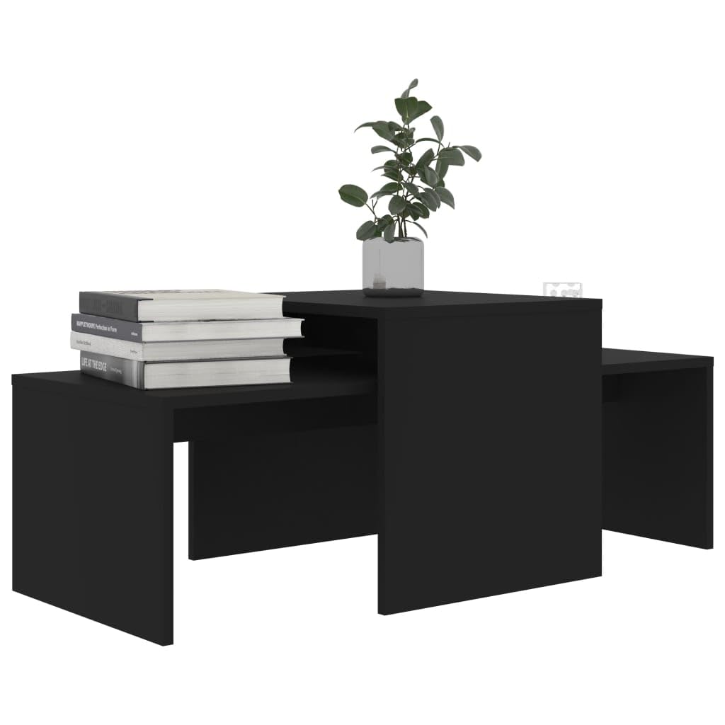 vidaXL - Couchtische - Couchtisch-Set Schwarz 100x48x40 cm Spanplatte