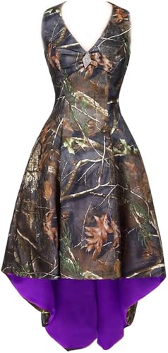 Camo High Low Bridesmaid Dress Halter Cocktail Prom Dress