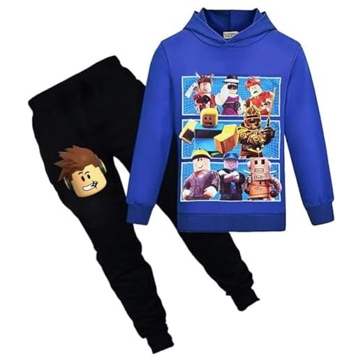 N /A Roblox - Sudadera con capucha para niño, diseño de dibujos animados azul Talla única