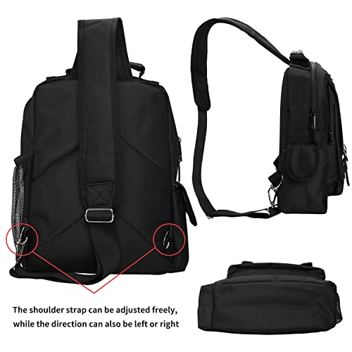 Amj Crossbody Messenger Bag, Small Sling Shoulder Backpack For Men & Women, Travel Chest Daypack For Hiking, Camping, Sports, Outdoor (Black) #TOP3