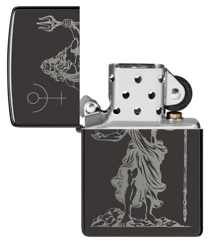 Encendedor Zippo Windproof God Pluto Negro Brillo Alto miniatura 4