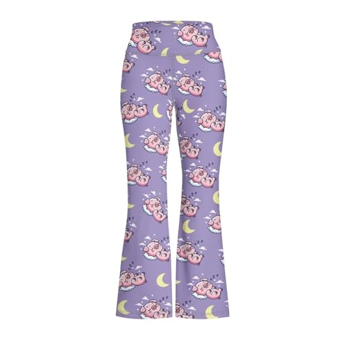 Hawapod Girls Bell Bottom Leggings High Waisted Fashionable Cute Flare Pants Butt Lift Stretchy Daily Yoga Bootcut Pants