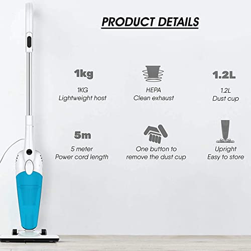 Image of Deerma DX118C Vacuum Cleaner for Home Mini 2-in-1 Pushrod /Handheld Cleaner with 1.2L dust Capacity & 16000Pa Super Suction, 600 Watts
