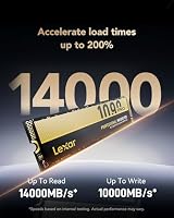 Lexar SSD 1TB PCIe 5.0 Gen5 NVMe SSD - Bis zu 14.000MB/s, Erweiterte Thermokontrolle, DirectStorage-SSD für AI-Lasten, Gaming & Content-Erstellung Laptop/PC – Ansicht 3