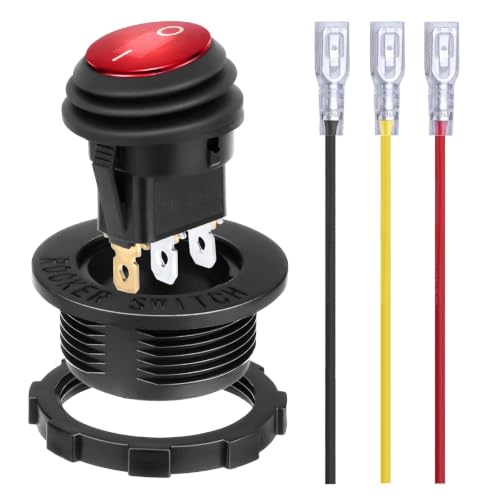 BFXM Round Rocker Switch, Toggle Switch 12V, On Off Switch, SPST 3 Pin