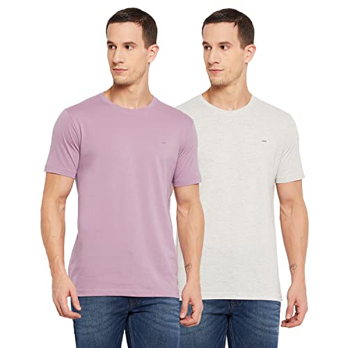 Image of Orewa by OKANE Men's Solid Round Neck Cotton T-Shirt (Pack of 2)