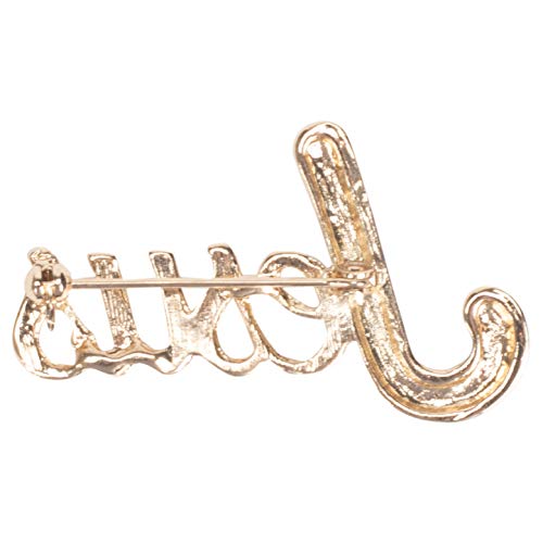 Candy Cane Jesus Gold Tone 2 Inch Zinc Alloy Metal Christmas Brooch Pin #TOP2