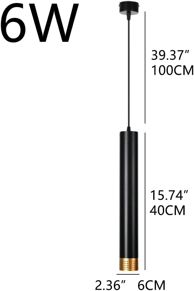 KUYT Moderne Led Zwarte Hanglamp Lamp Licht Alumilange Buis Kroonluchter Lange Buis Kroonluchter Cilindrische Suspensie Lichtbalk Droplight Plafond Downlight Kookeiland Aanrecht/6*30 Cm/Neu/6*40 Cm/Ne photo 2