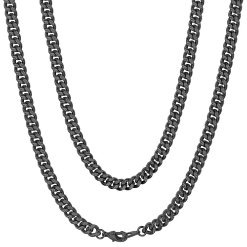 ChainsHouse Copper Cuban Chain Necklace for Men Women, 18K Gold/Black/Rose Gold Plated Miami Curb Chains,18" 20" 22" 24" 26" 28" 30" Length,4mm/7mm Wide,Send Gift Box 22 inch a. Rose Gold-4m