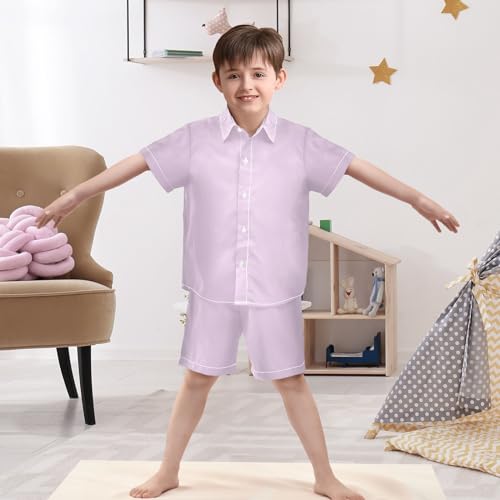 Image of 3T Toddler Boy Shorts Set Teal Hawaiian Button Down Shirts Summer Outfits for Little Boy
