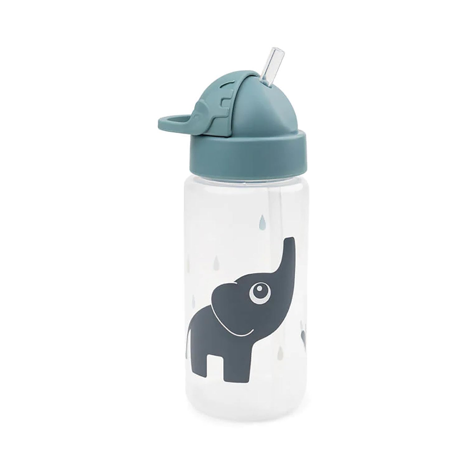 Done by Deer - Botella con pajita Elphee (350 ml, con pajita de reserva y punta, diámetro de 6,5 x 20 cm, 100% polipropileno), 100% silicona de grado alimenticio