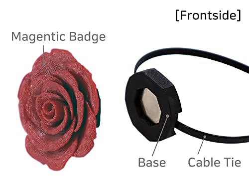 Image of 3D Rose Grill Badge Including Holder, Realistic Stylish Detail 3D Printing Plastic (PLA), Install on Any Vehicles