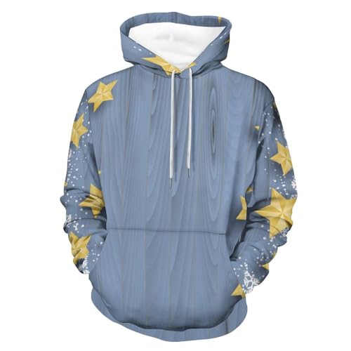 Hoodie Étoiles Jaunes pour homme et femme, pull manches longues sweat taille S