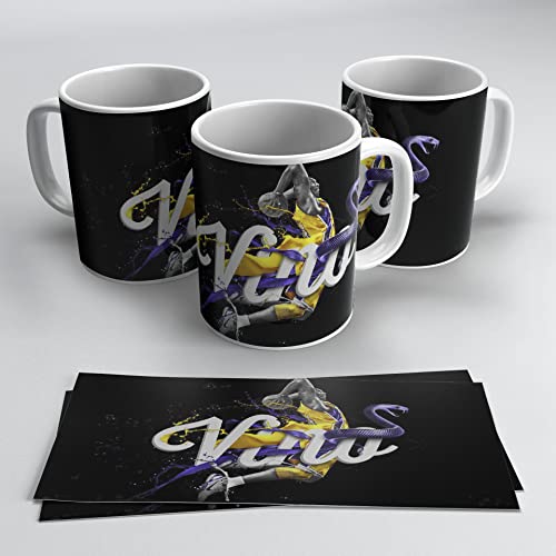 newseny Taza de Basquet con dibujo del jugador Mamba negra (Black Mamba) - Cerámica 320ml