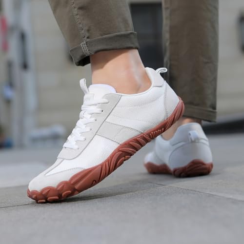 Image of UBFEN Womens Barefoot Shoes Mens Wide Toe Box Zero Drop Minimalist Sneakers | Laces Up, Lightweight, Breathable, Comfortable, Suitable for Walking, Travel, Light Hiking, Trail Running, Tennis, Daily Wear
