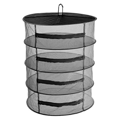 4-lagiges, Ungiftiges Nylonnetz, Zusammenklappbares Netz, Hängend, Trocknend, Trockengestell Erhalten, Kräuter-Trockengestell, Netz-Trockner, Hydroponik, Rollen 45 cm / 60 cm