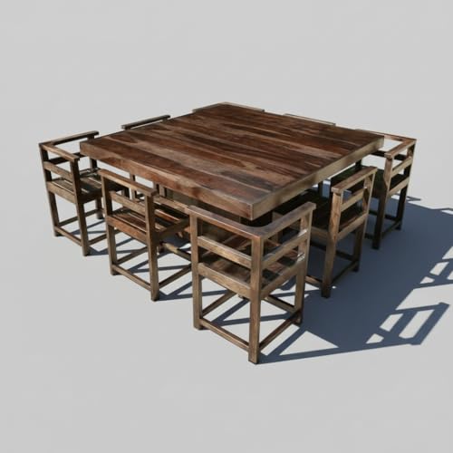 Image of APRODZ Solid Sheesham Wood Dining Table Set of 8 Seater Dinner Dinning Table with 8 Chair for Dining Furniture for Living Room Home Hotel Office Self Assembly (Dark Walnut Finish)