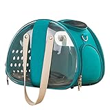 Pomrone Tragbarer Katzentransporter - Katzentragetasche für unterwegs | Belüftetes transparentes Transportbehälter-Paket für Katzen, Welpen und Haustiere innerhalb von 5 kg