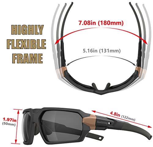 Huntersky Hts Q37 Protective Gear Powersports Motorcycle Anti Fog Polarized Riding Goggles Eyewear Padded Sunglasses For Men, Hunting Shooting Airsoft Skydiving Dustproof Windproof #TOP2