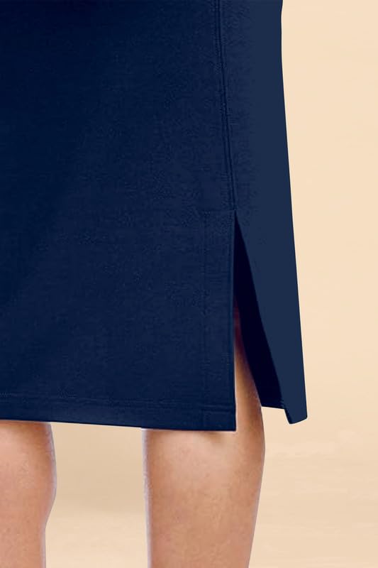Image of TRENDMALLS Women's Knee Length Formal Pencil Skirt with Elastic Waist Band
