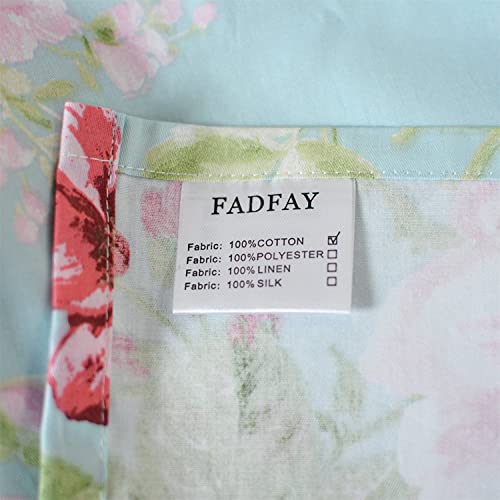 FADFAY Floral Twin XL Sheets 100% Combed Cotton Sheet Sets Pink Flowers Deep Pocket Fitted Sheets Girls Bedding Sets for All-Season (4Pcs, 1 Fitted Sheet, 1 Flat Sheet, 2 Pillowcases) by FADFAY - Used condition - Image 9