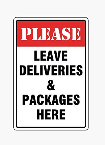 PXIYOU Cartello In Metallo 20x30 Cm "Please Leave Packages In The Box" – 2 Pezzi, Stile Vintage Per Esterno/Interno, Casa O Ufficio - 3