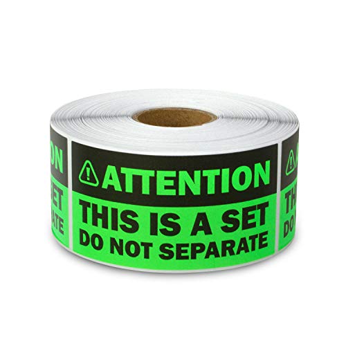 This is a Set Stickers (Small) - 1.5" x 3" Bright Neon Green Do Not Separate Labels Sold as Set Do Not Separate Bundles Shipping Together Stickers Packing Labels - 300pcs