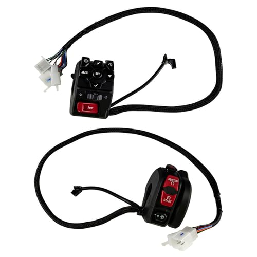 Control de manillar de motocicleta con bocina e iluminación integradas kit de montaje universal 6
