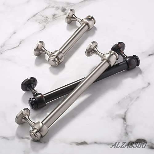 Alzassbg 10 Pack Brushed Satin Nickel Cabinet Pulls, 3 Inch(76Mm) Hole Centers Cabinet Handles Kitchen Hardware Straight Bar For Cabinets And Drawer Al3082Sn #TOP2