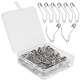 Qfeley 100 PCS Curved Safety Pins Size 3 Quilting Curved Safety Pins Quilting Basting Pins for Quilt