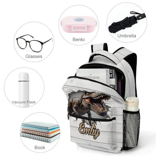 Personalized Dinosaur School Backpack for Students Children Custom Themed Schoolbag for Girl Boy Casual Bookbag 16 In3