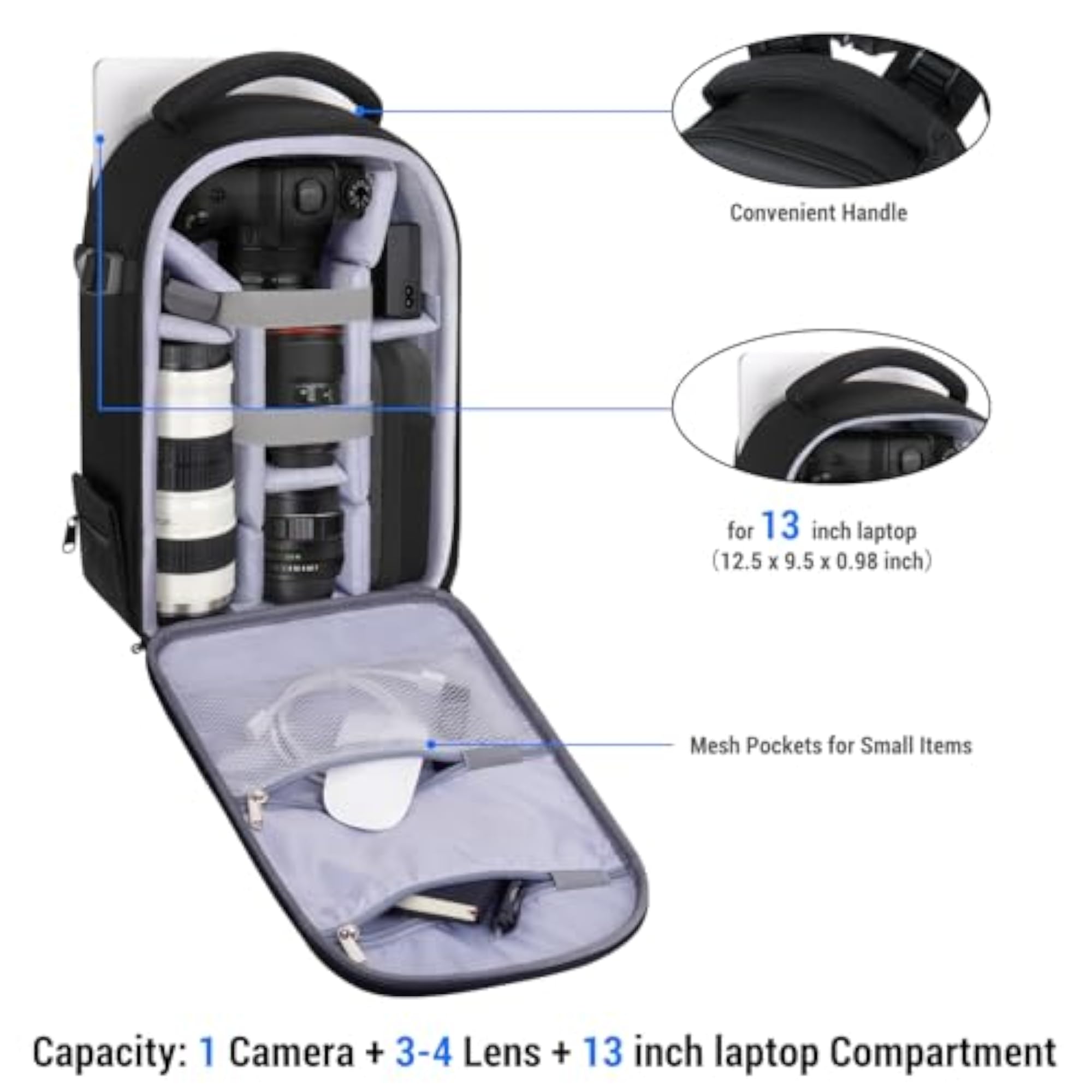 Waterproof DSLR Camera Backpack with Tripod Holder