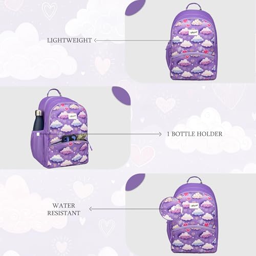 Image of F Gear Brio Kids Backpack|Water-Resistant Polyester|2 Spacious Compartments with Front Pocket & Bottle Holder Adjustable Shoulder Straps|Durable YKK Zippers