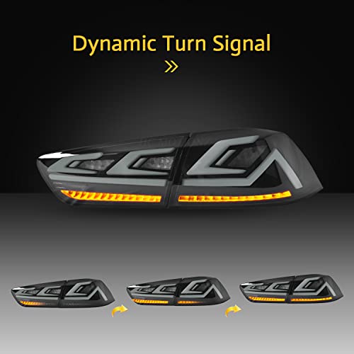 HCMOTIONZ LED Tail Lights Assembly for Mitsubishi Lancer EVO X 2008-2020 Rear Lamps with Sequential Turn Signal/Start Up Animation/Driver & Passenger Sides… by HCMOTIONZ - Used condition - Image 3
