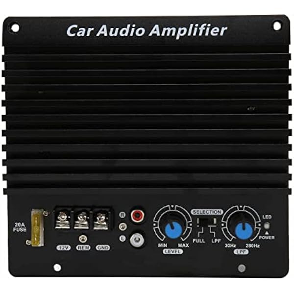 Asixxsix Wzmacniacz Samochodowy, Moc Szczytowa 1000 W, Smukły Wzmacniacz Subwoofera, Płyta Wzmacniacza z Pogrubionym Chłodzeniem z Czystego Aluminium do Modyfikacji Głośników Samochodowych
