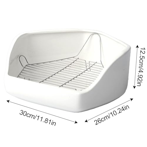 Toilettes d'angle pour petits animaux avec grille amovible net - 5