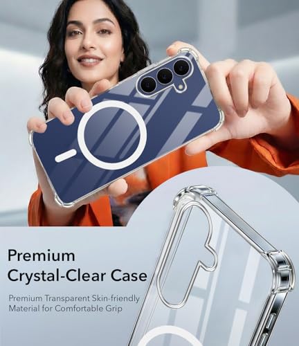 Image of Jkobi Shockproof Crystal-Clear Back Cover for Samsung Galaxy S25 FE (Magsafe Wireless Support | Drop & Camera Protection | Hard Polycarbonate)